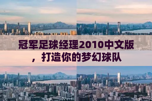 冠军足球经理2010中文版，打造你的梦幻球队